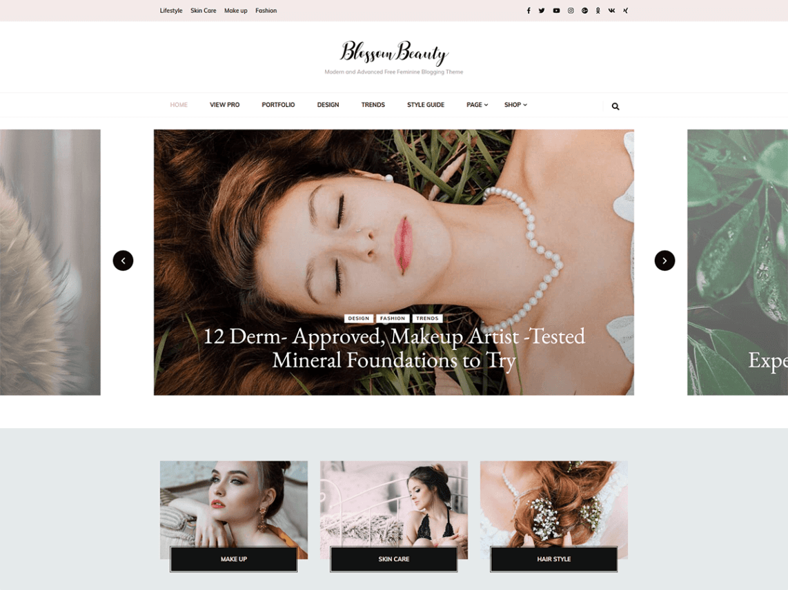 Free Blossom Beauty WordPress theme