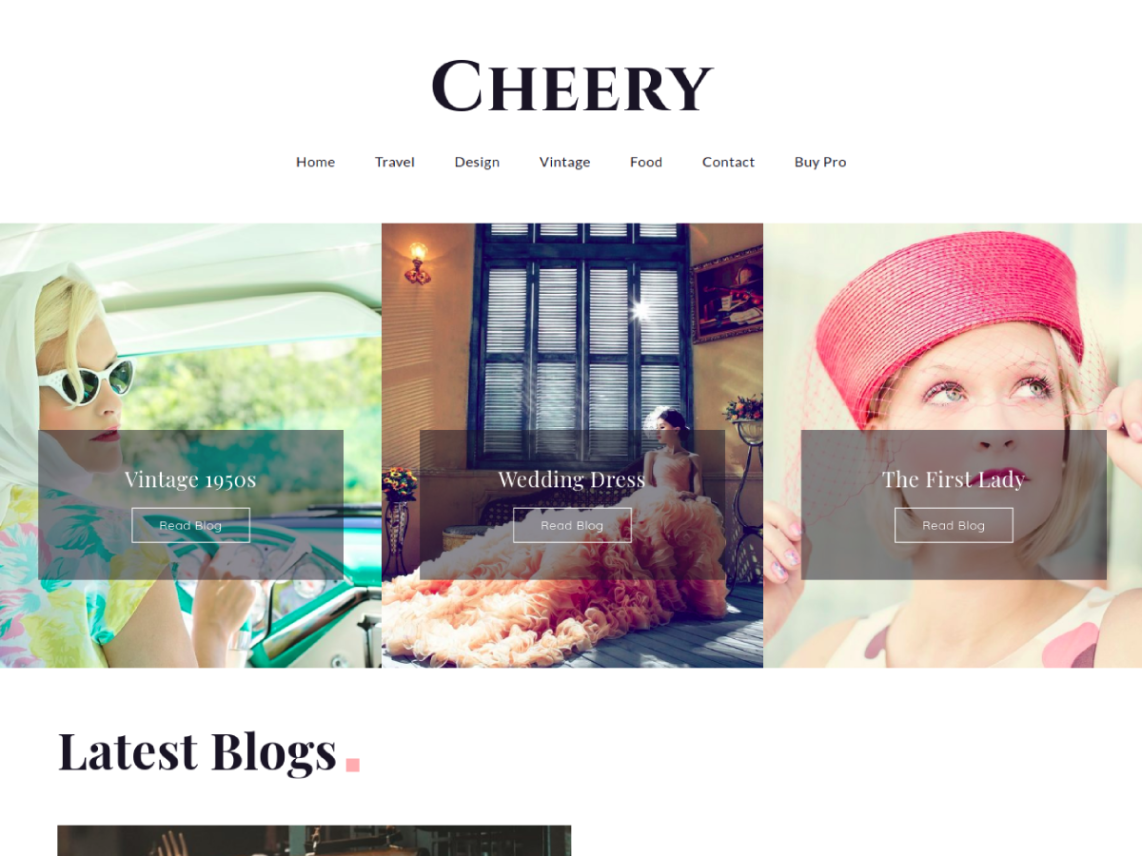 Free Cheery WordPress theme