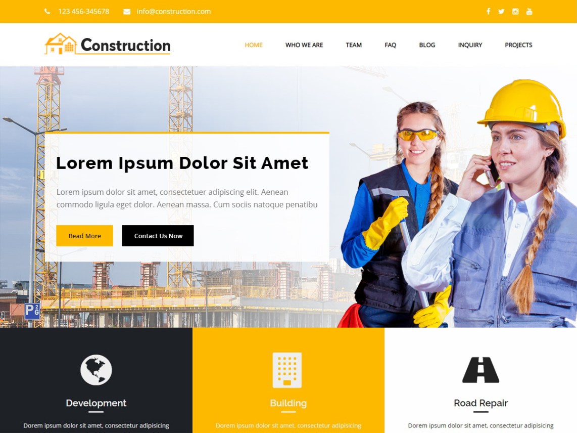 Free Construction City WordPress theme