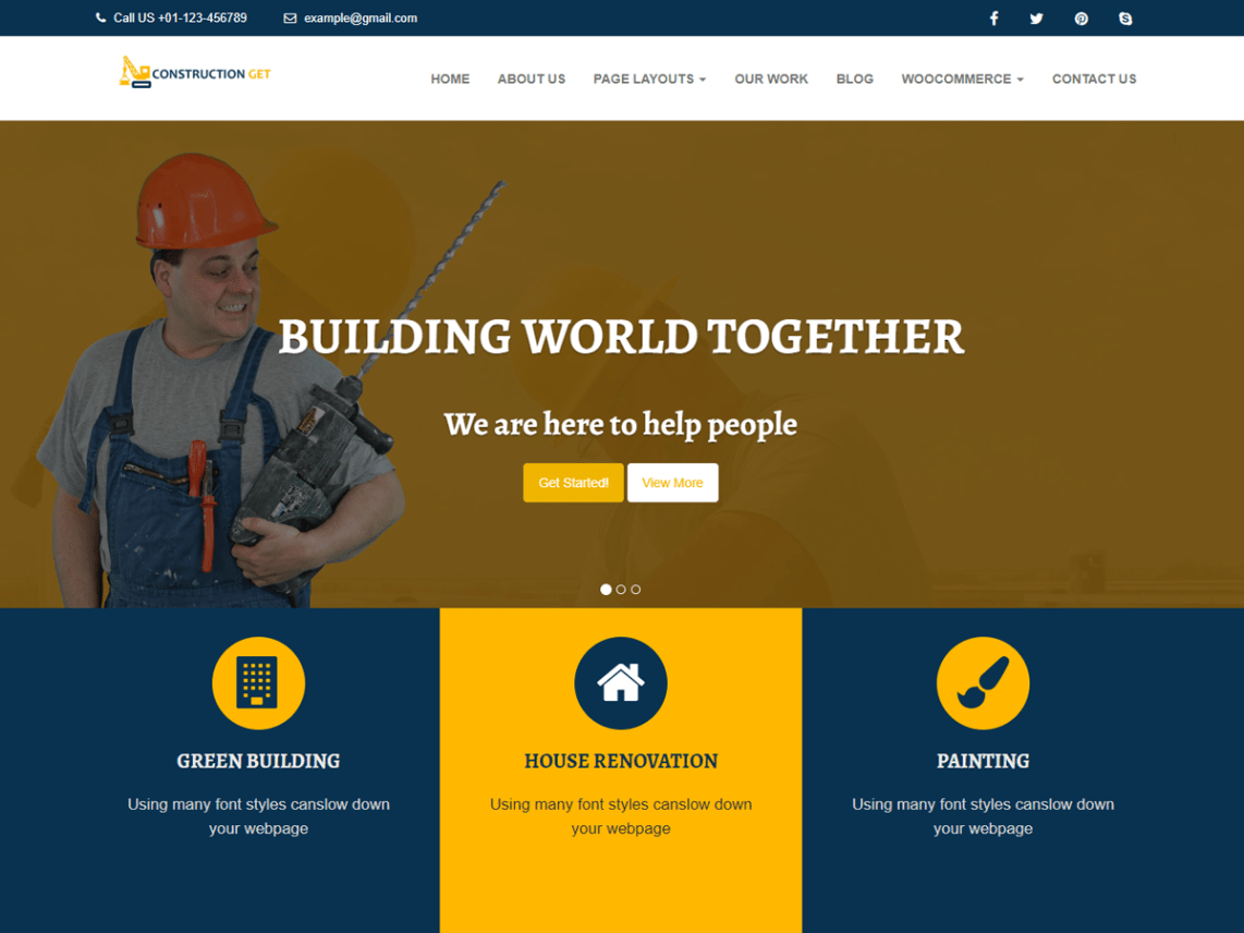 Free Construction Get WordPress theme