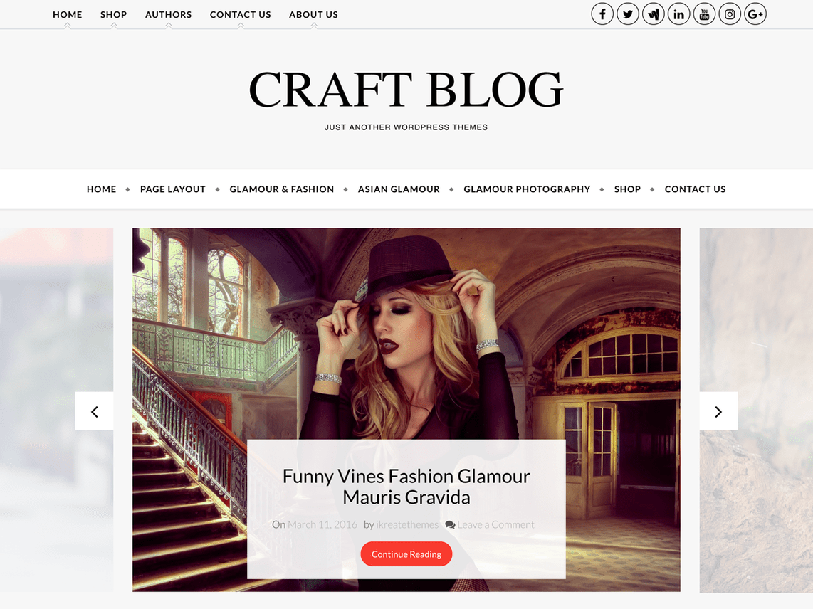 Free Craft Blog WordPress theme