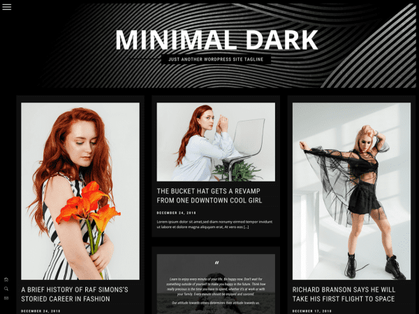 Free Minimal Dark Wordpress Theme
