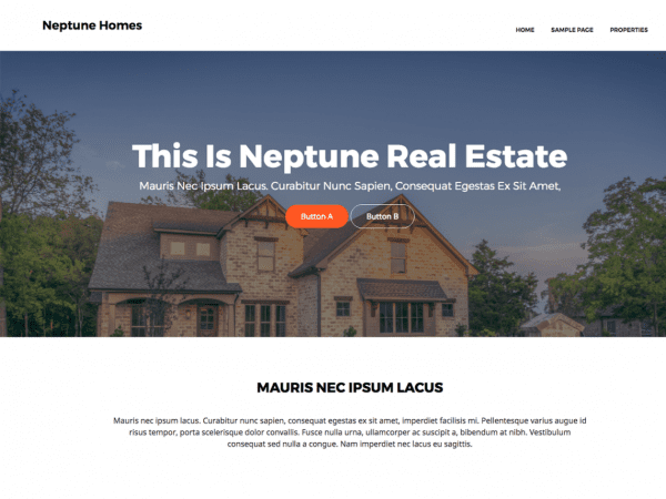 Free Neptune Real Estate Wordpress Theme
