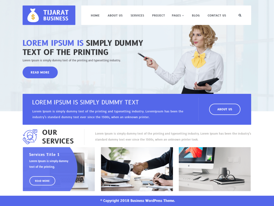 Free Tijarat Business WordPress theme