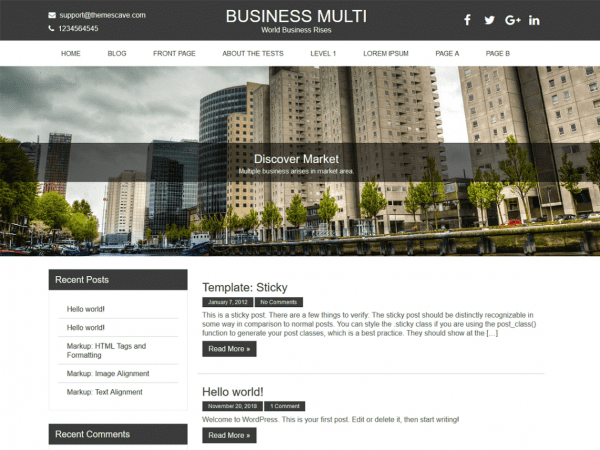 Free Business Multi Lite Wordpress Theme