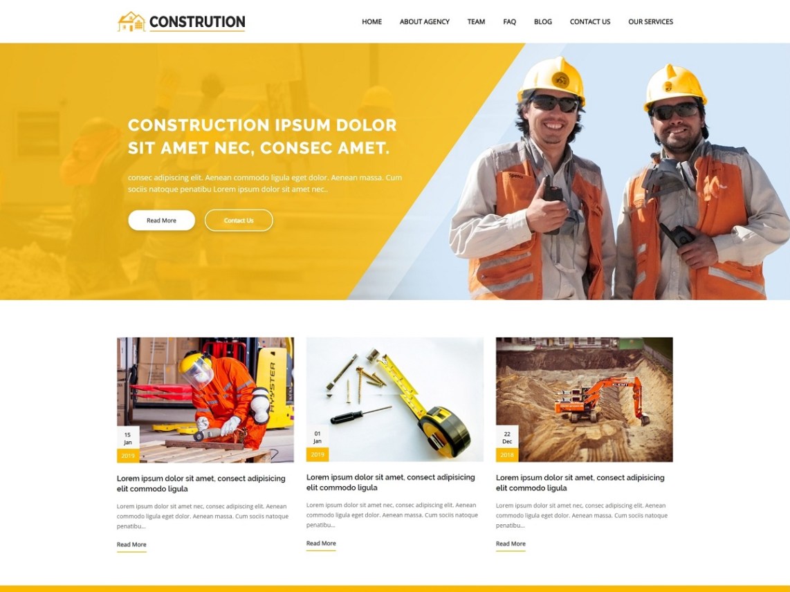 Free Construction Architecture WordPress theme