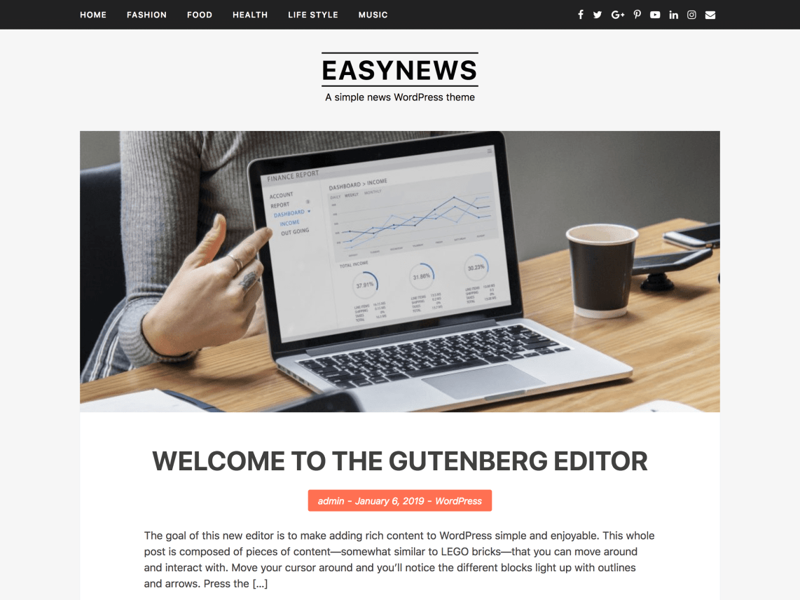 Free EasyNews WordPress theme