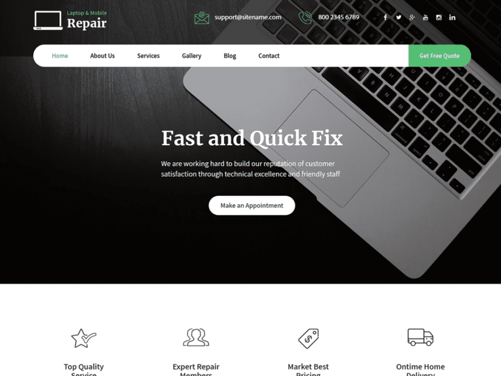  Download Free Laptop Repair WordPress theme - JustFreeWPThemes