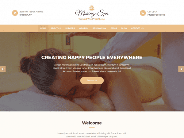 Free Massage Clean Wordpress Theme