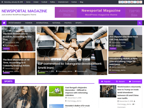 Free Newsportal Magazine Wordpress Theme