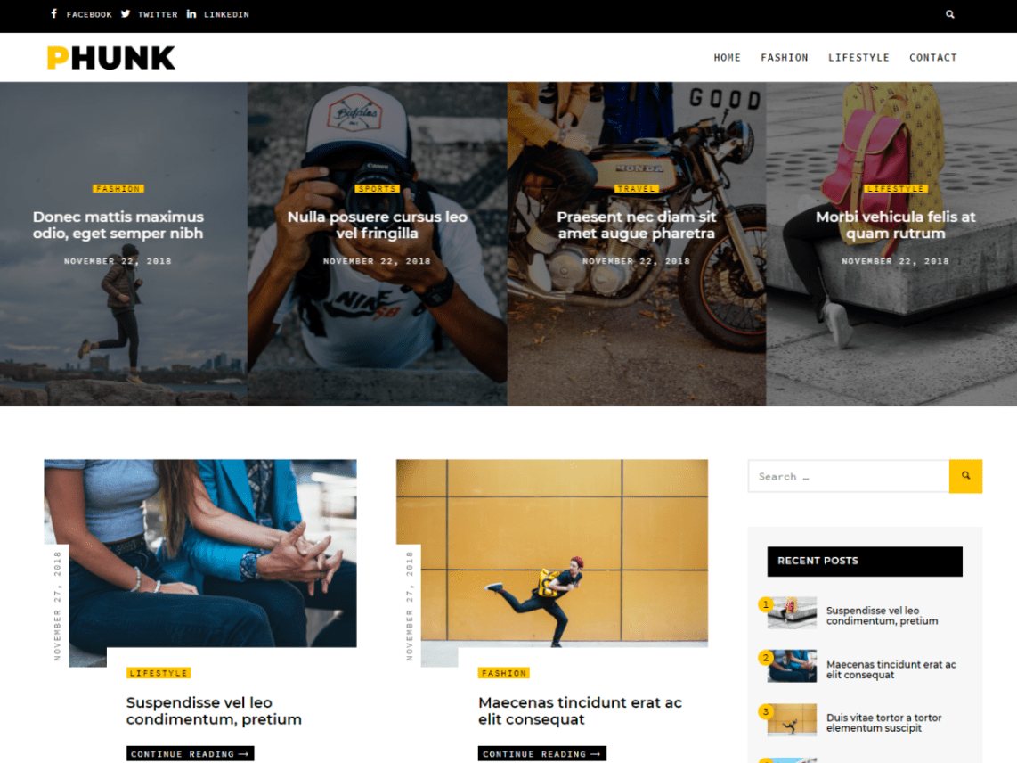 Free Phunk WordPress theme