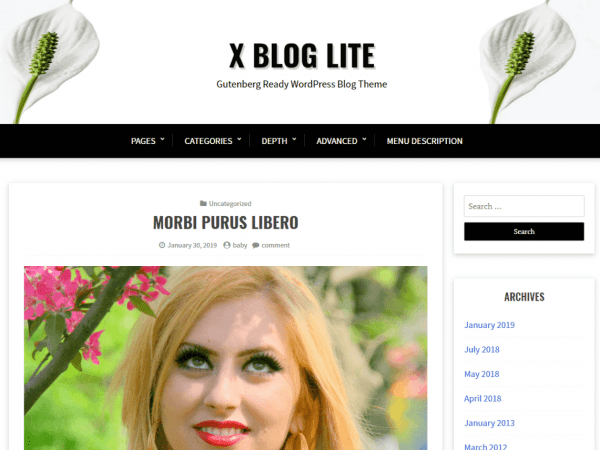 Free X Blog Lite Wordpress Theme