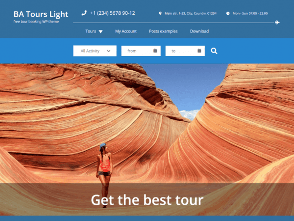 Free Ba Tours Light Wordpress Theme