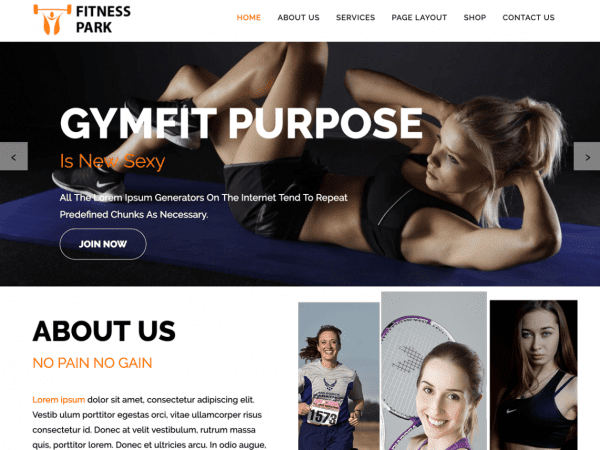 Free Fitness Park Wordpress Theme
