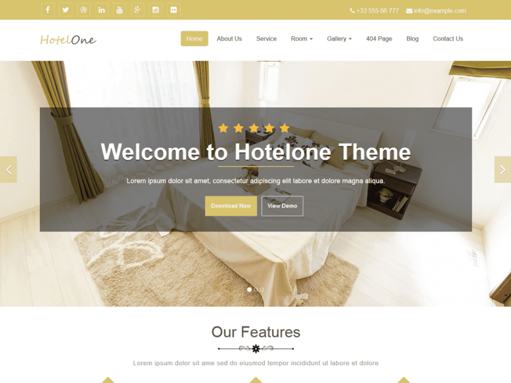 Free Hotelone Wordpress Theme