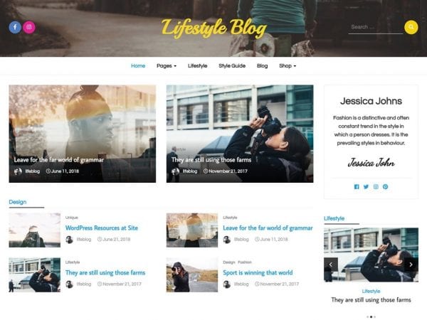 Free Lifestyle Blog Wordpress Theme