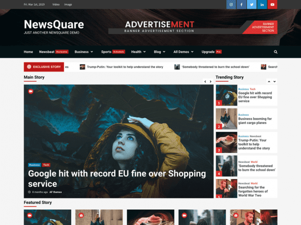 Free Newsquare Wordpress Theme