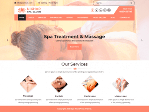 Free Nikhar Spa Salon WordPress theme