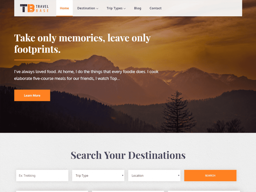 Free Travel Base Wordpress Theme