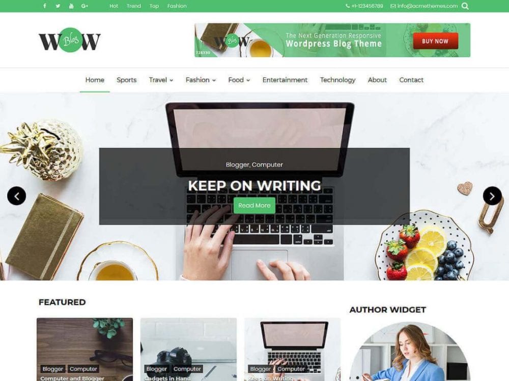 Free Wow Blog Wordpress Theme