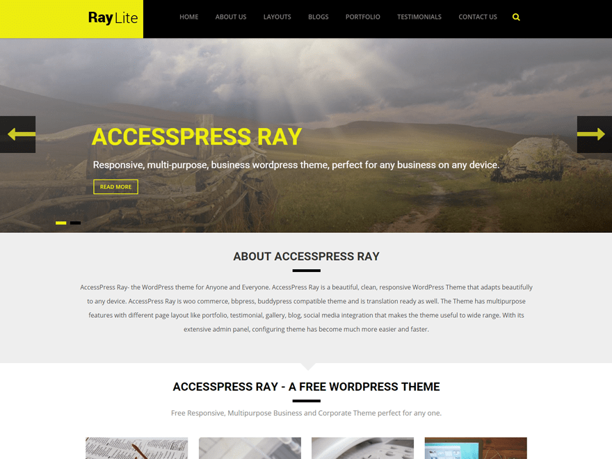 Free Accesspress Ray Wordpress Theme