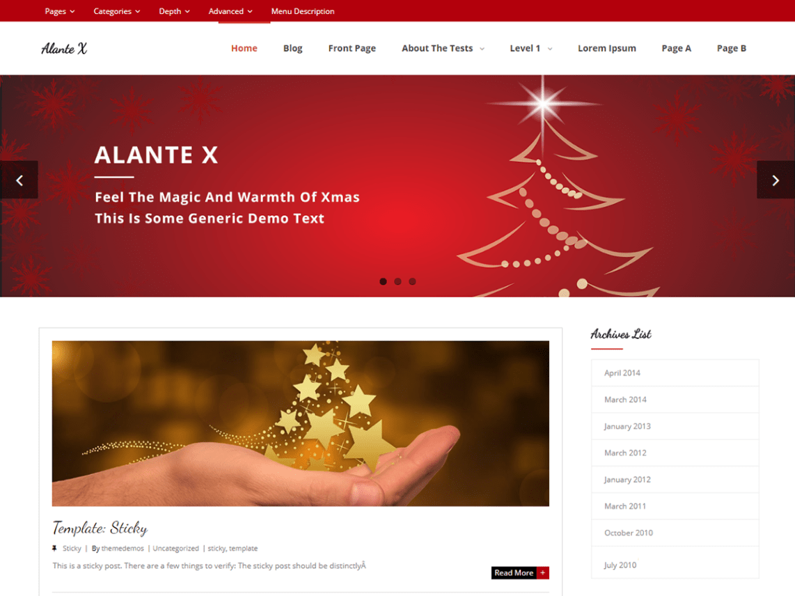 Free Alante X WordPress theme