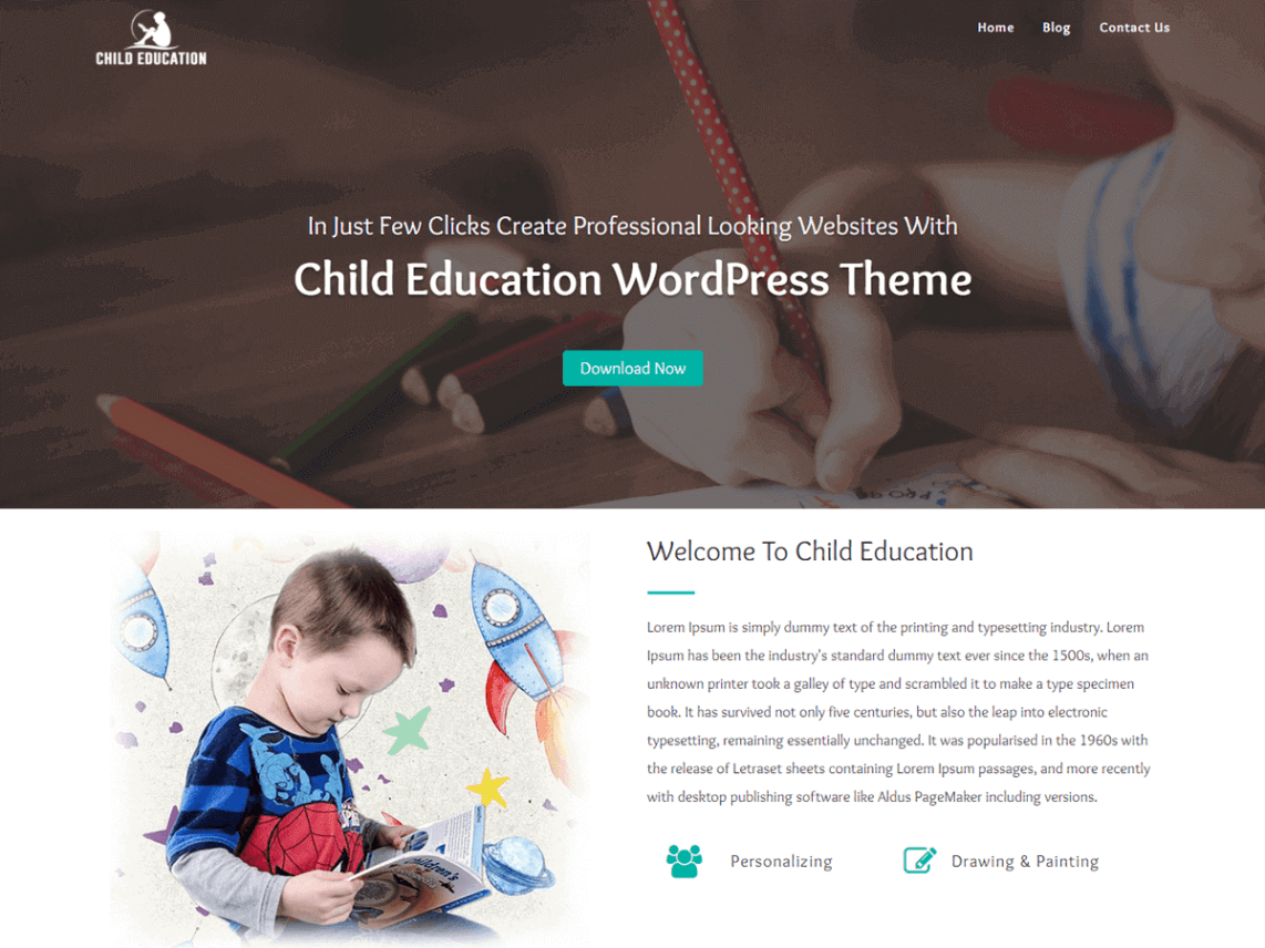Free Child Education WordPress theme