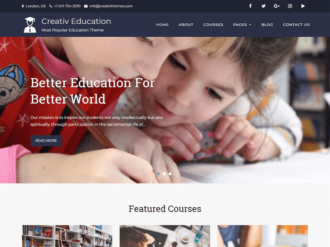 Free Creativ Education WordPress theme