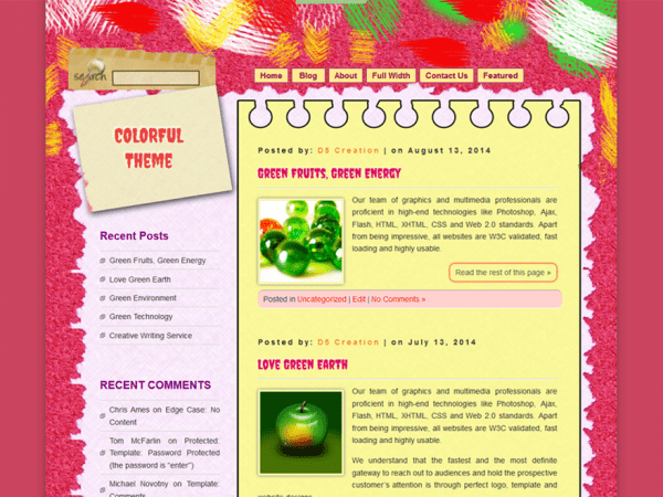 Free D5 Colorful Wordpress Theme