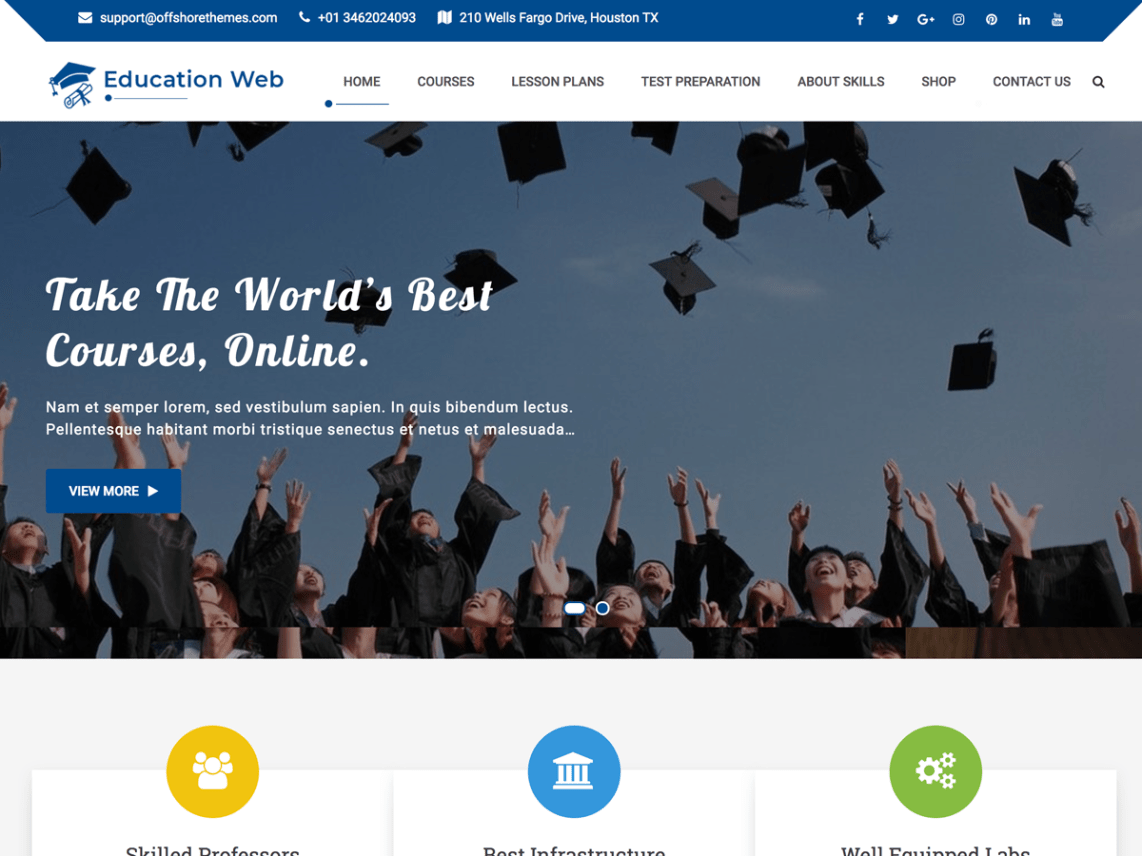 Free Education Web WordPress theme