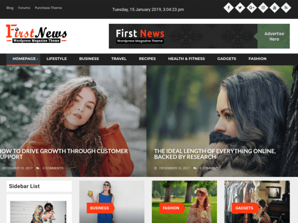 Free First News Wordpress Theme