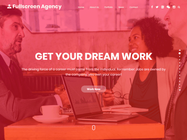 Free Fullscreen Agency Wordpress Theme
