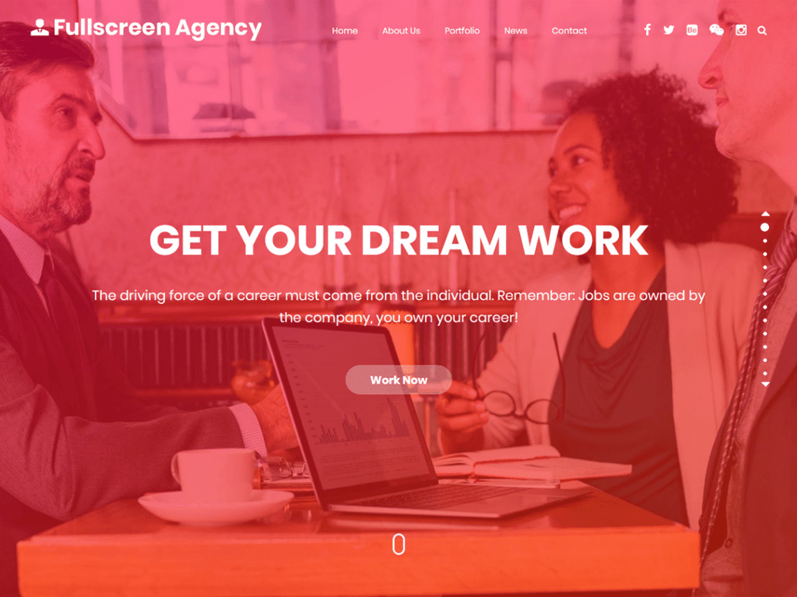 Free Fullscreen Agency WordPress theme