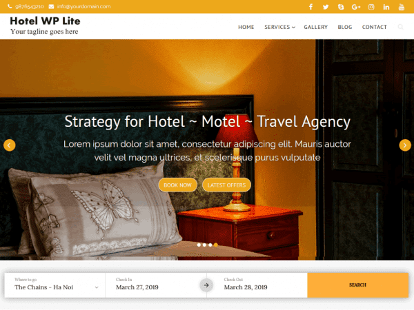 Free Hotel Wp Lite Wordpress Theme