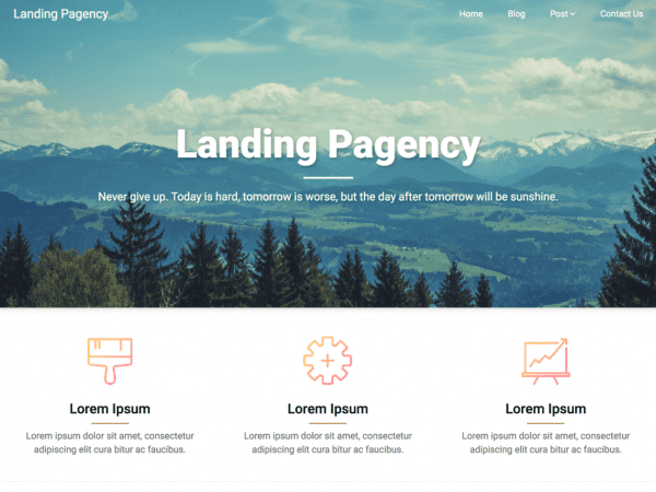 Free Landing Pagency Wordpress Theme