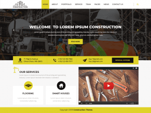 Free Modern Construction WordPress theme
