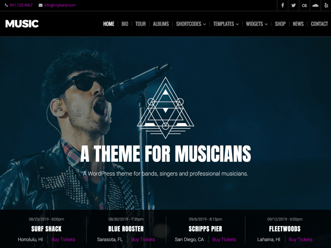 Free Music Lite WordPress theme