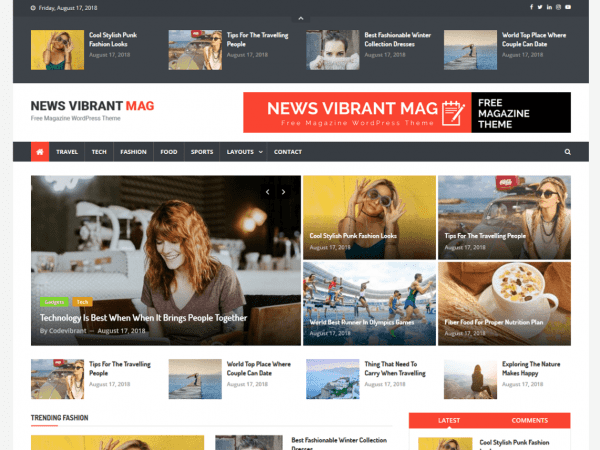 Free News Vibrant Mag Wordpress Theme