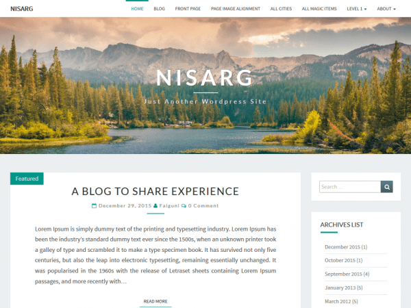 Free Nisarg Wordpress Theme