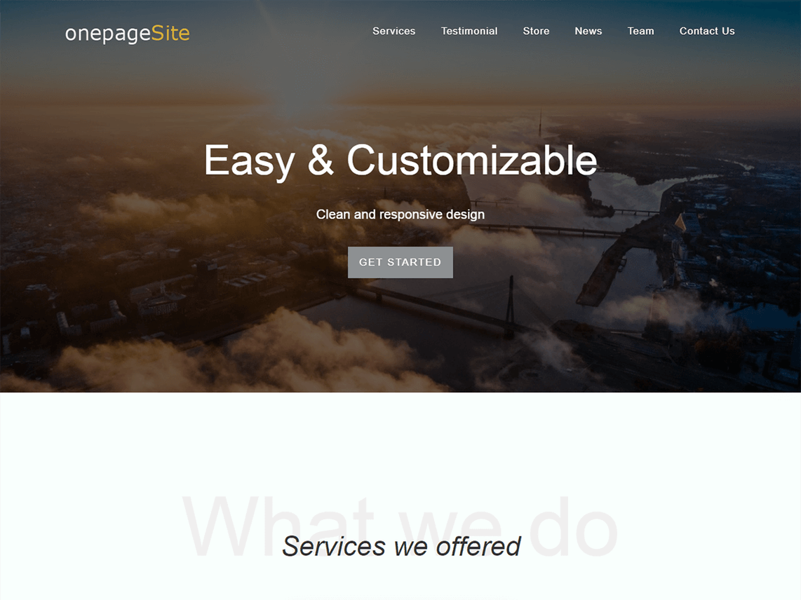 Free One Page Site WordPress theme