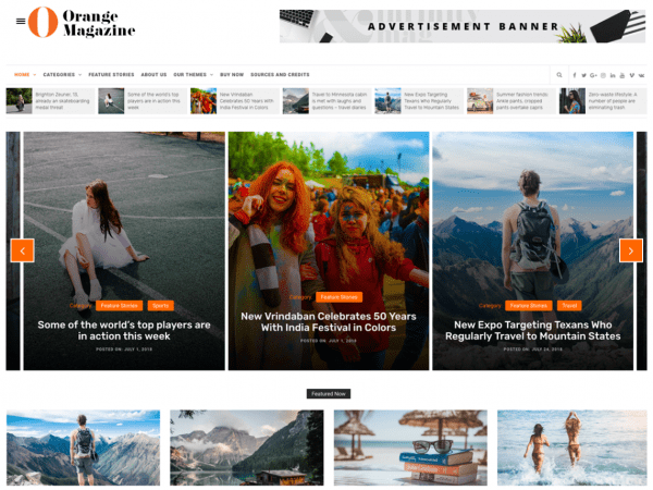 Free Orange Magazine Wordpress Theme