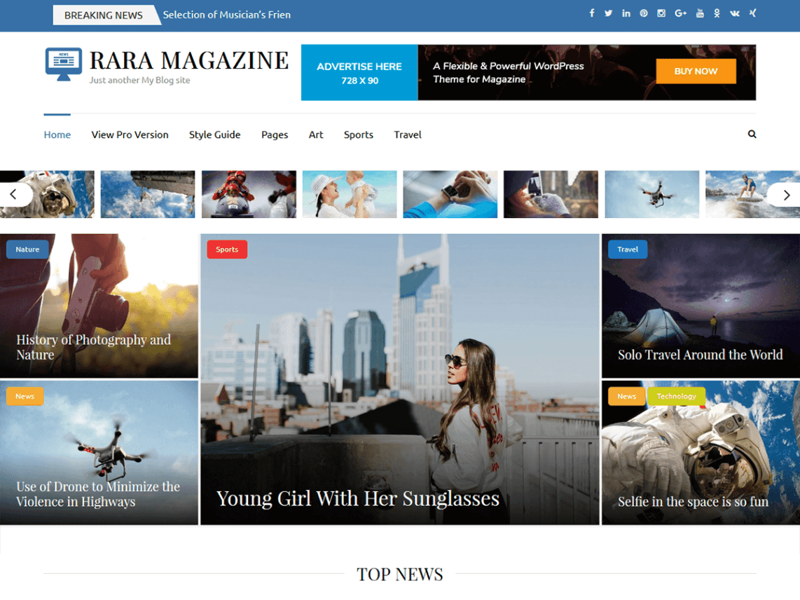 Free Rara Magazine WordPress theme