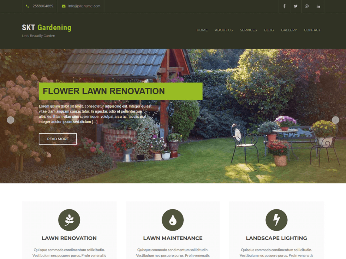 Free SKT Gardening Lite WordPress theme