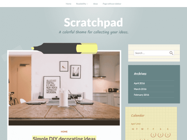 Free Scratchpad Wordpress Theme