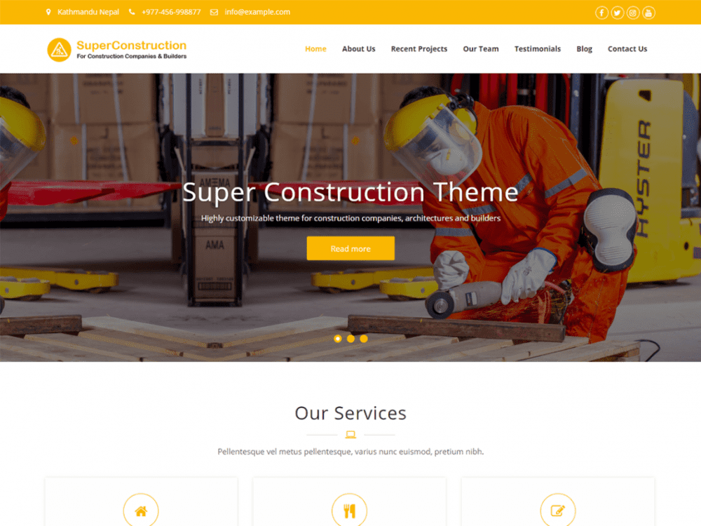 Free Super Construction Wordpress Theme
