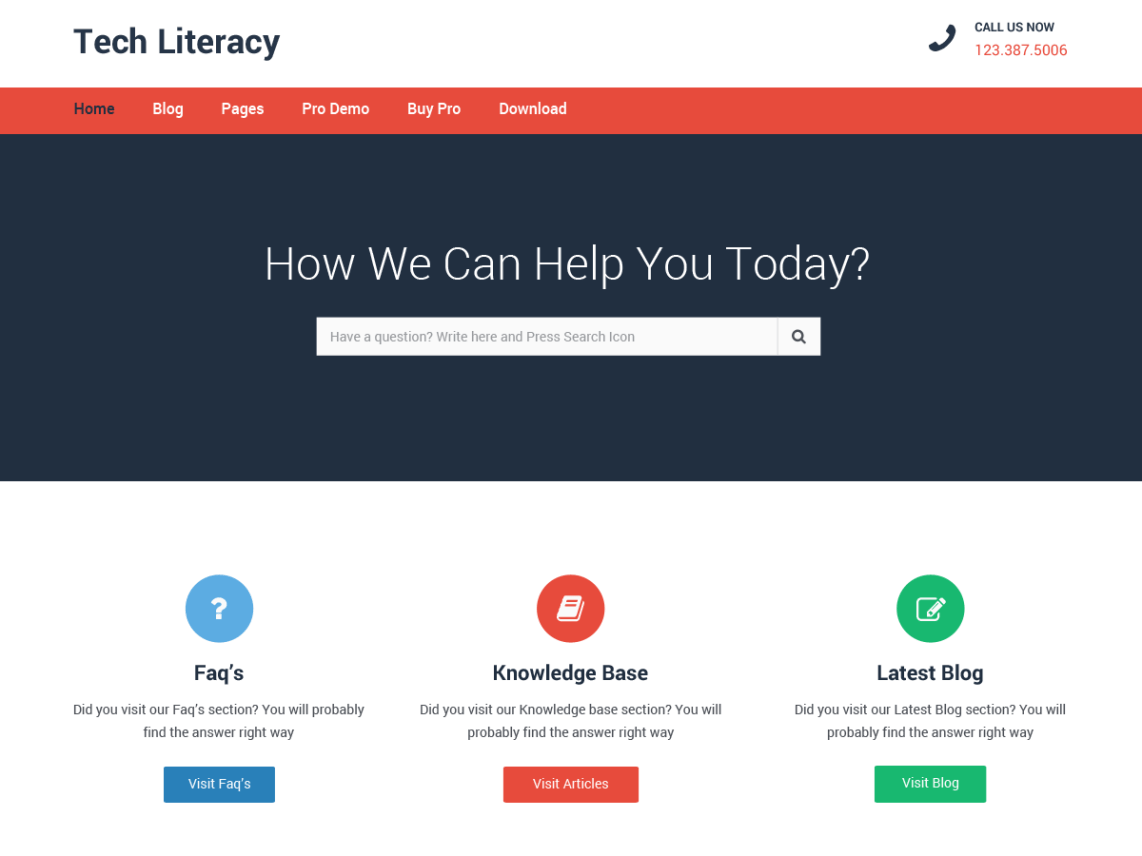 Free Tech Literacy WordPress theme