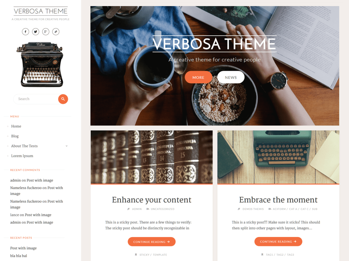 Free Verbosa WordPress theme