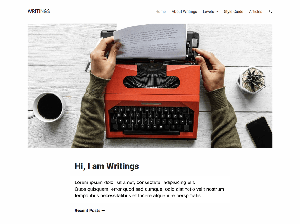 Free Writings WordPress theme