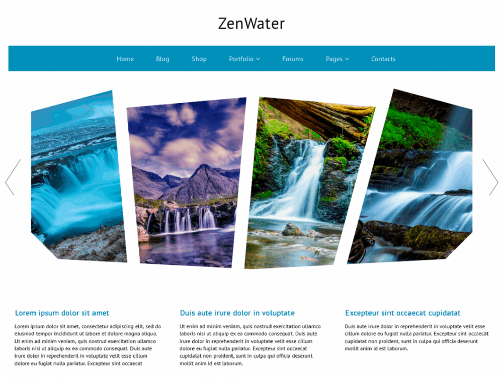 Free Zenwater Wordpress Theme