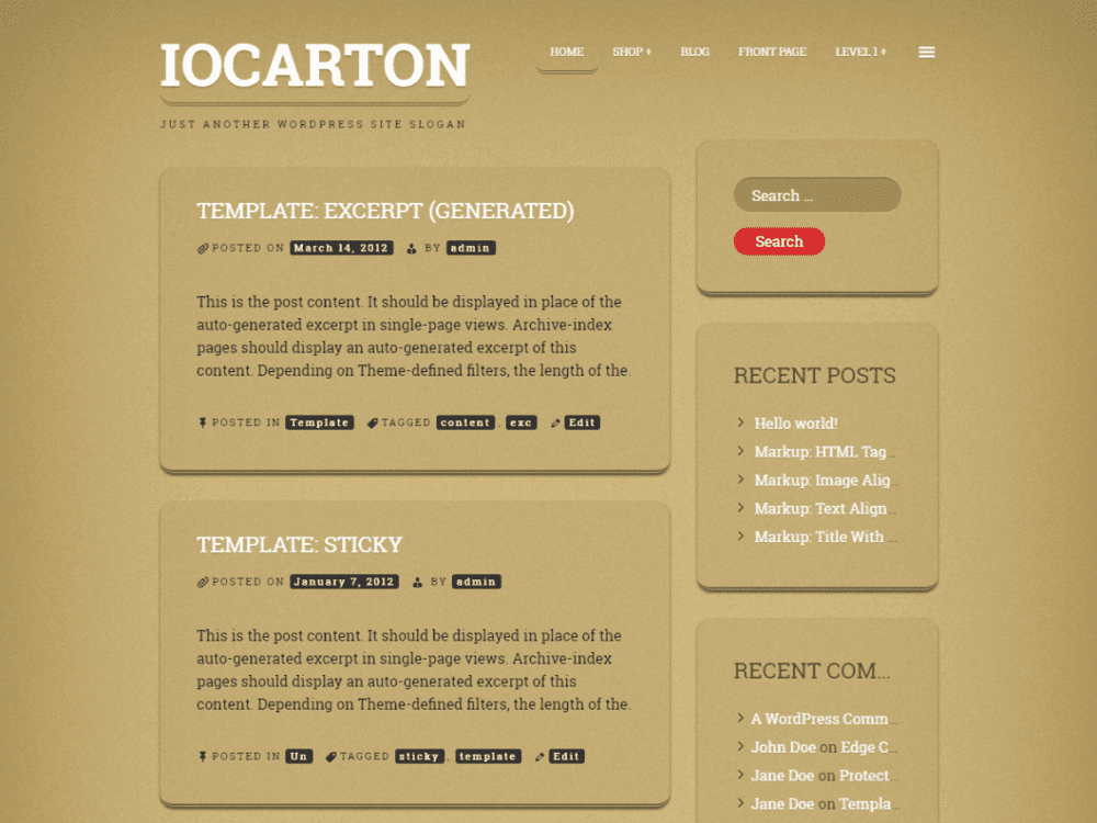 Free Iocarton Wordpress Theme